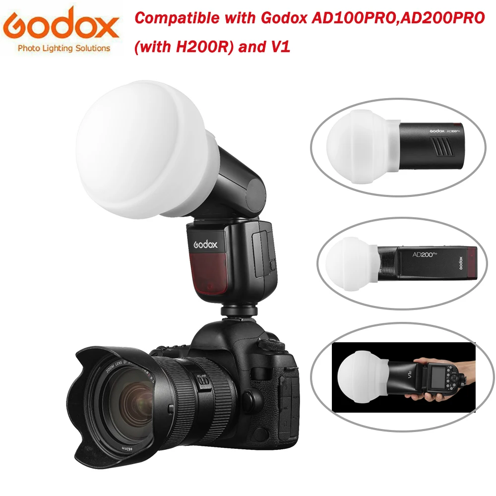 Godox AK R22ซิลิโคนแฟลช Diffusers Diffusion Ball Softbox โดมสำหรับ
