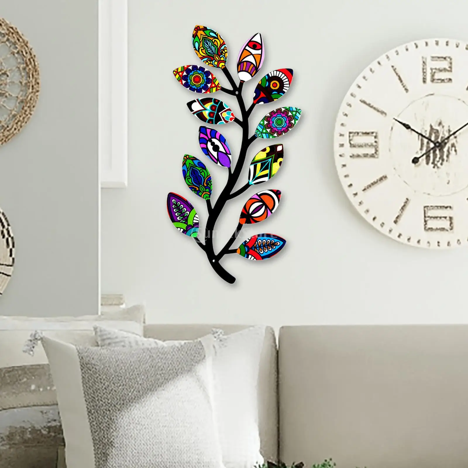 Metal Tree Branch Wall Decor Iron Art Ornament for Bedroom Indoor Outdoor Patio Decorative Wall Decor Window Artwork Hanging