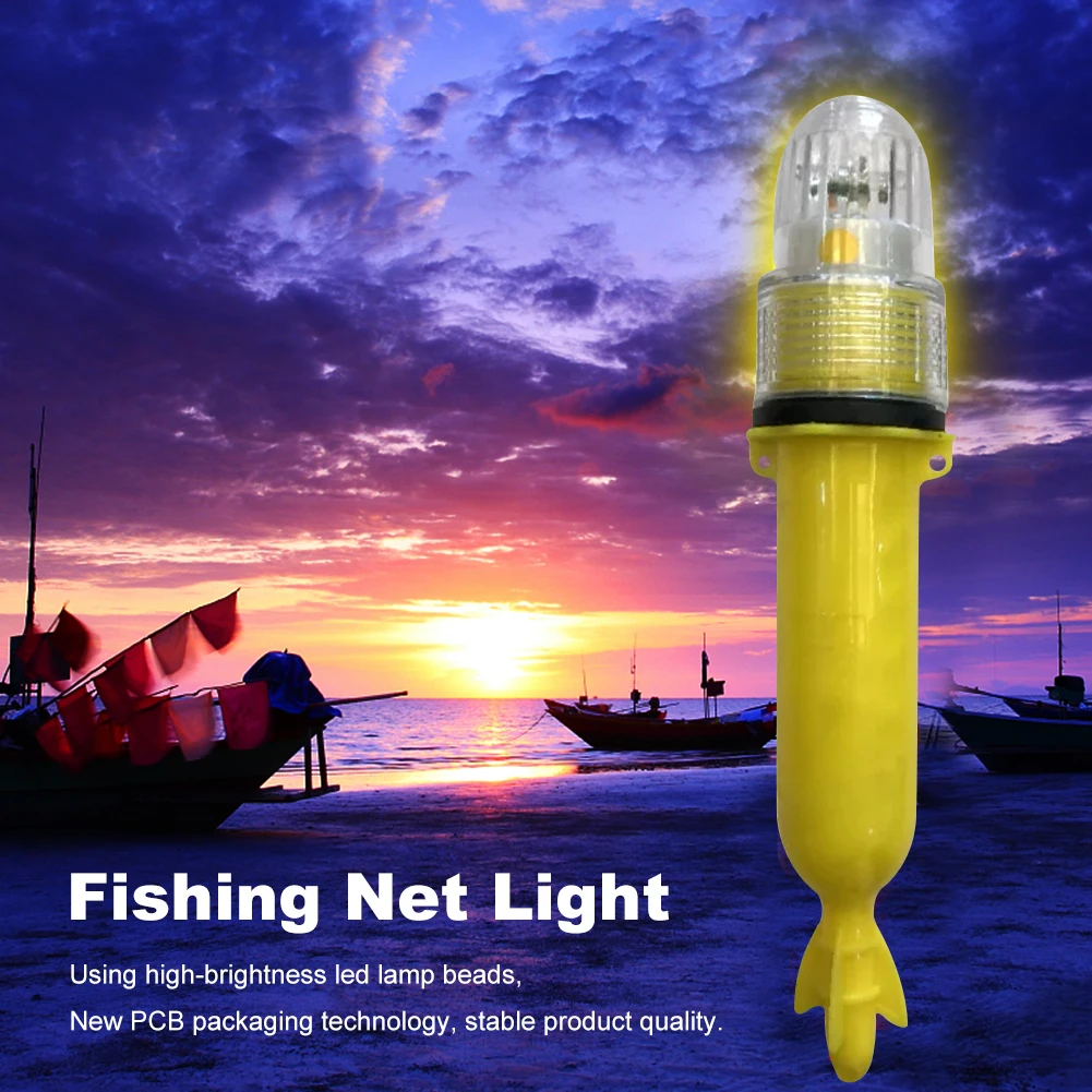 LED Waterproof Fishing Net Lights Bobber Fishing Float Boat Plastic