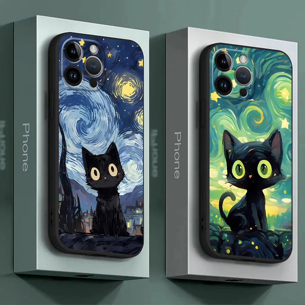 Starry Sky Cat TPU Soft Phone Case