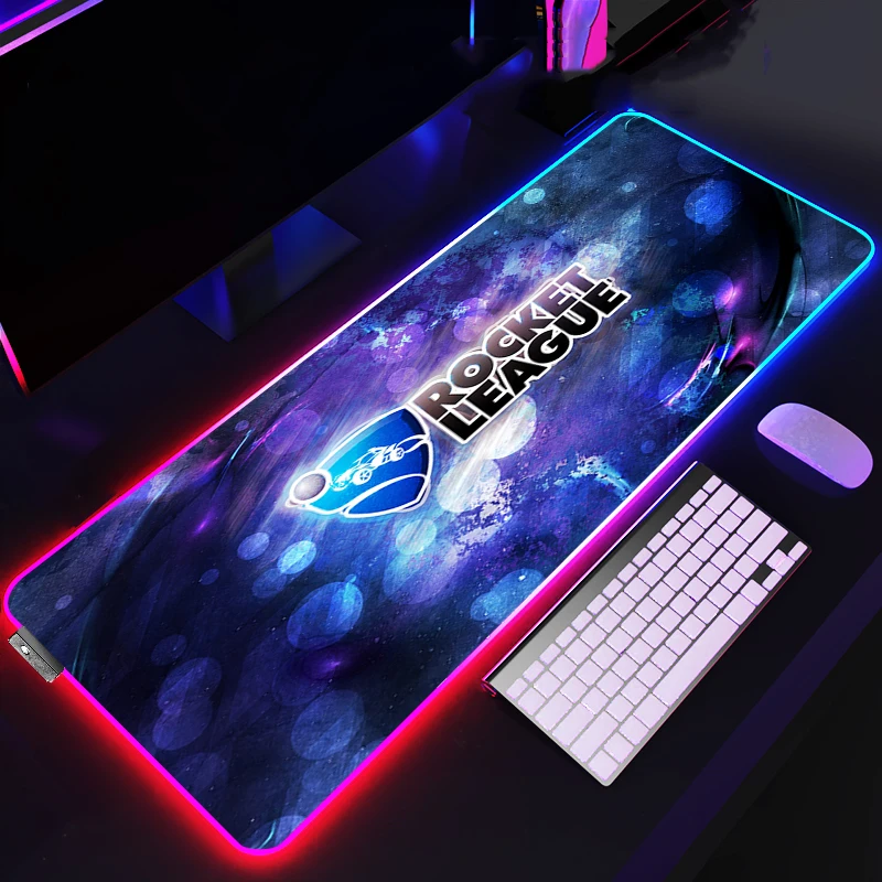 Rocket League Mouse Pad Con Rgb Computer Gamer Large Mause Retroilluminazione Gaming Xxl Laptop Mat Desktop Table Mausepad Anime Mat S Pc