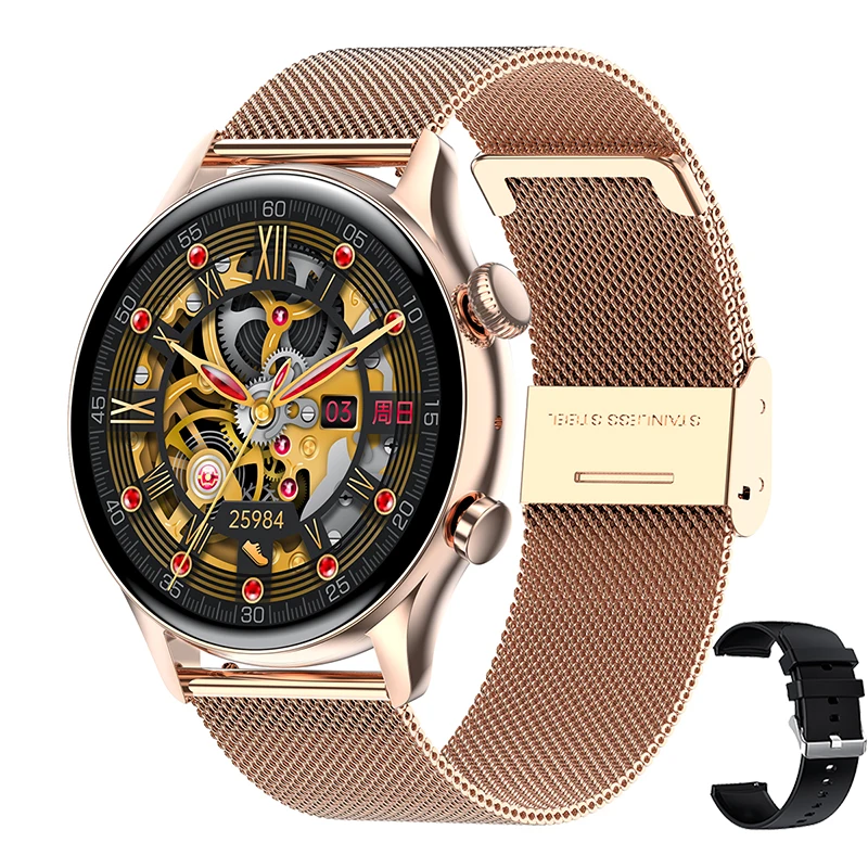 2022 New 390*390 Screen Smart Watch Women Always Display The Time Bluetooth Call Smartwatch Mens Music Player For Android iOS 