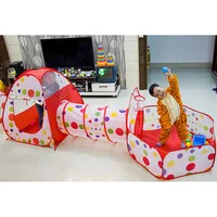 IMBABY 3 In 1 Baby Playpen for Children Foldable Tipi Tent Kids Crawling Tunnel Baby Ocean Balls Pool Fence Baby Playground 2