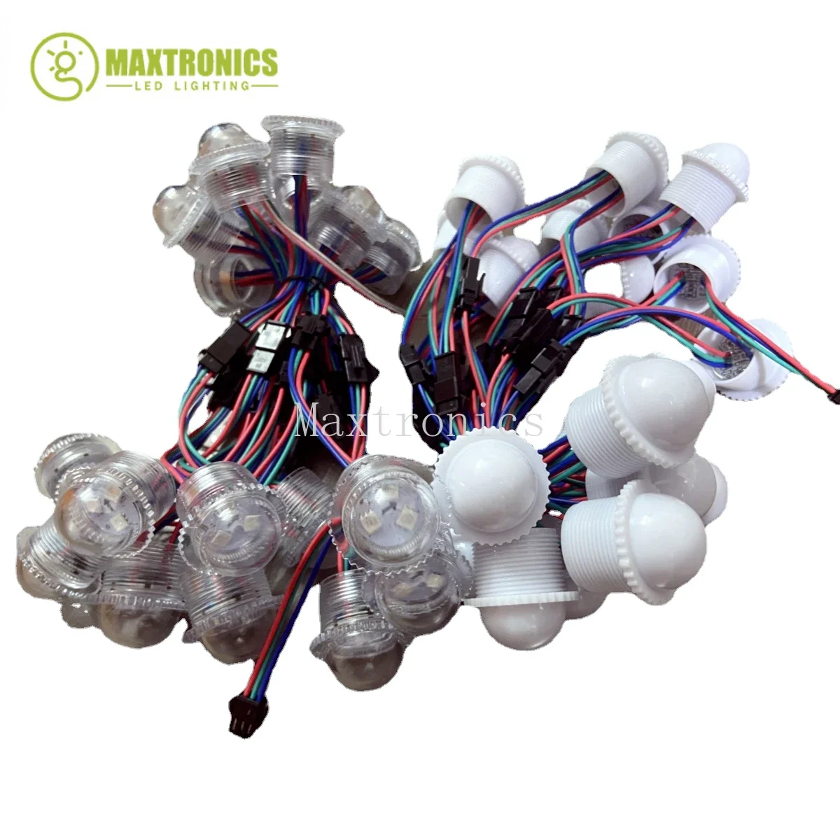 10/30pcs DC12V WS2811 26MM Point Light Transparent /Milky Cover RGB Led Module Pixel 3leds Waterproof Amusement Park Decor led modules led module