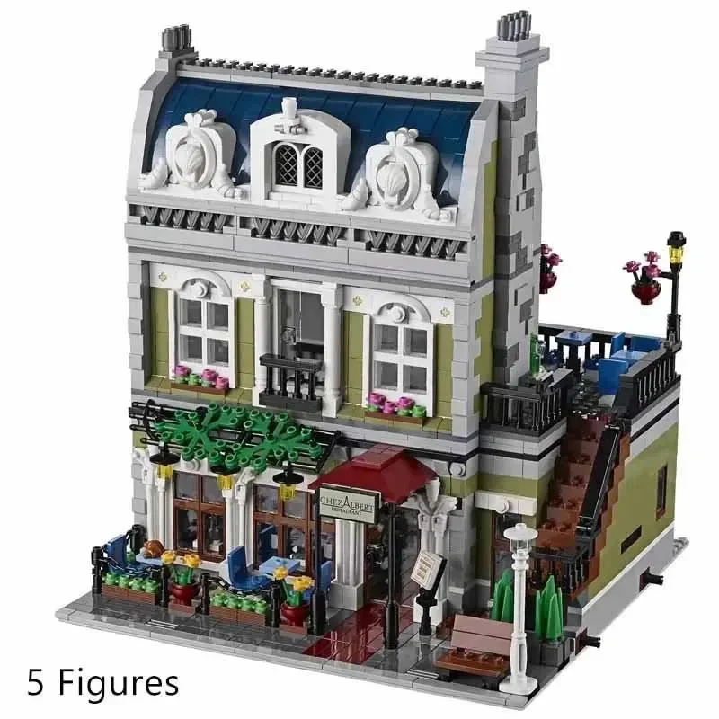 2469PCS 15010 Parisian Restaurant Building Blocks Bricks Birthday Christmas Gift Toys Compatible 10243 City StreetView