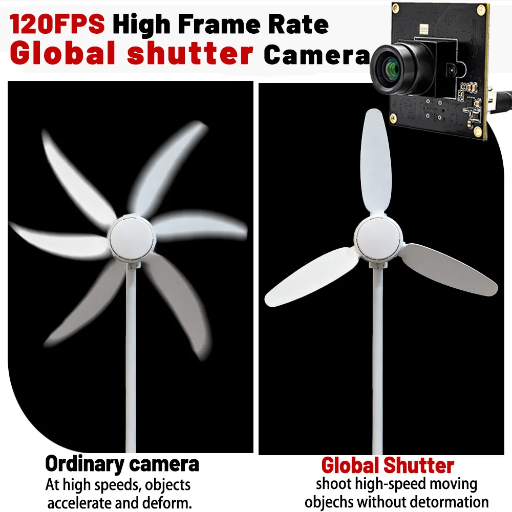 USB3.0 Global Shutter 2.3MP 120FPS Camera Module High Frame Rate Webcam With No