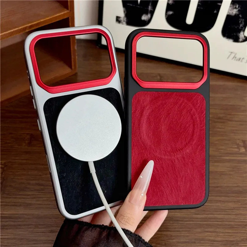 Luxury PU Leather Magnetic Case with Camera Protection