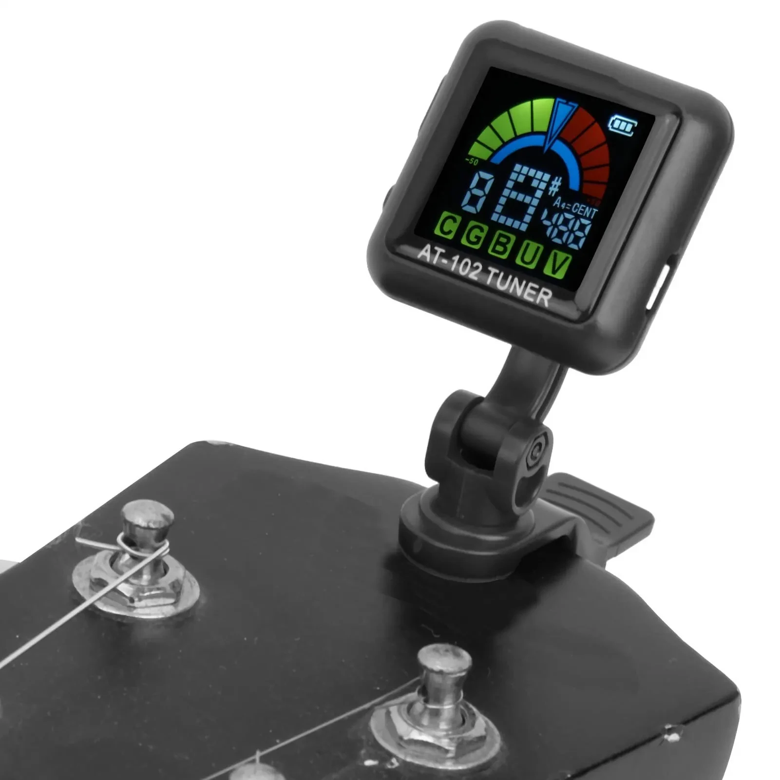 Guitar Tuner AROMA AT-102 Rechargeable Clip-on Color Screen with Built-in Battery USB Cable For Chromatic Guitar Bass Ukulele