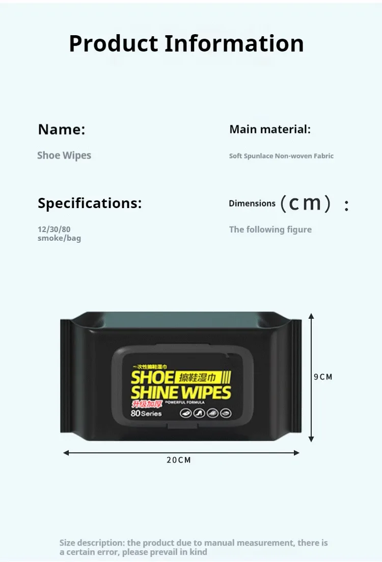 Portable Outdoor Shoe Cleaner Wipes Powerful Disposable Sneaker Cleaning Cloths for White Shoes Sneakers Cleaning Kit Portable Outdoor Shoe Cleaner Wipes Powerful Disposable Sneaker Cleaning Cloths for White Shoes Sneakers Cleaning Kit