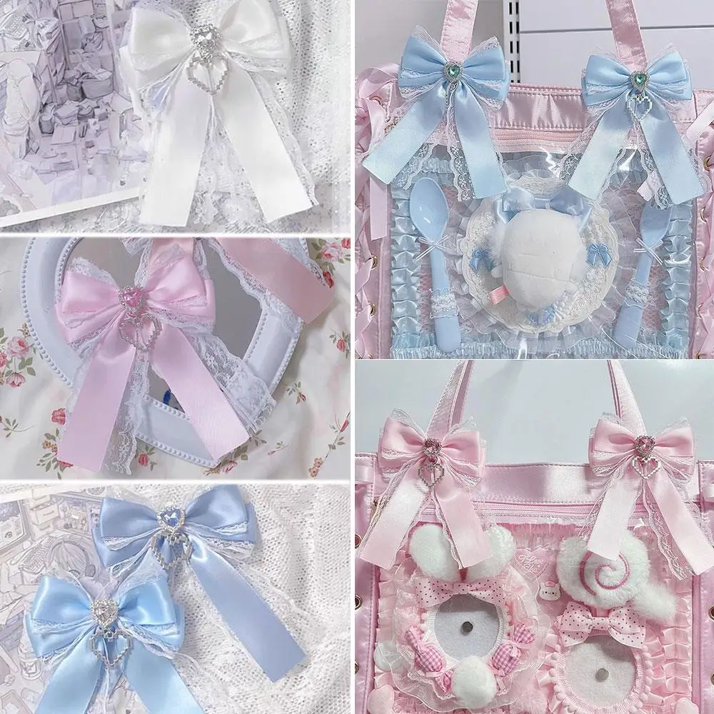 Double Layer Bow Pendant Versatile Ribbon Anime Itabag DIY Pendant Bag Lolita Itabag Jewelry Backpack Decoration Bag Accessories
