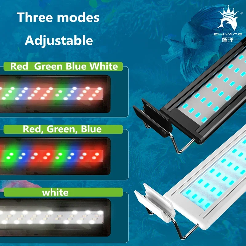 Aquarium Light Aquarium Lamp 20cm&mdash;60CM Super Slim LEDs Aquarium Lighting Aquatic Plant Light Extensible Waterproof Clip on Lamp for Fish Tank 110v-240v