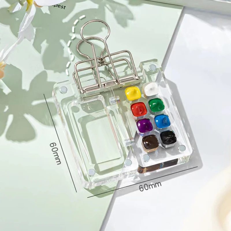 8/15Grids Acrylic Mini Watercolor Palette Portable Paint Box Travel Painting Watercolor Paint Tray Art Supplies paint tray color palette watercolor palette