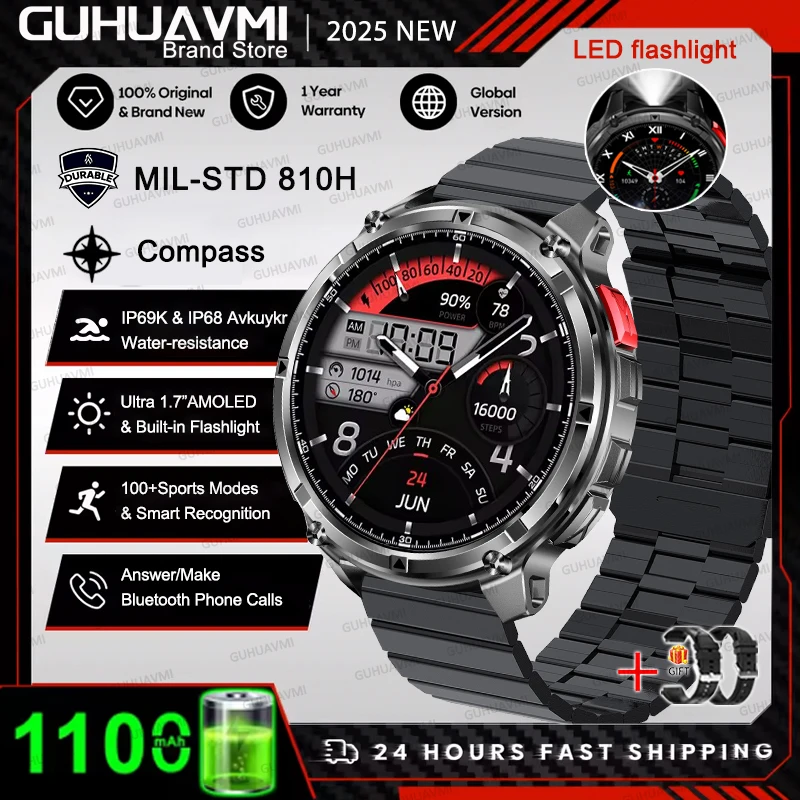 ตัวเลือกสินค้า สมาร์ทวอทช์ GPS กันน้ำ 10ATM สำหรับผู้ชาย