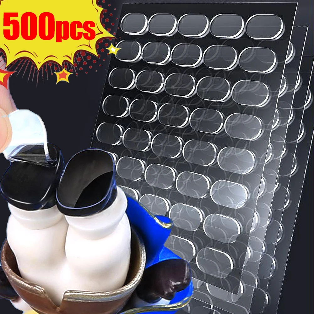 500/200/100Pcs Double-sided Glue Pads Adhesive Sticker Blind Box Landscape Doll Foot Fixed Glue Transparent Seamless Patch double sided glue pads