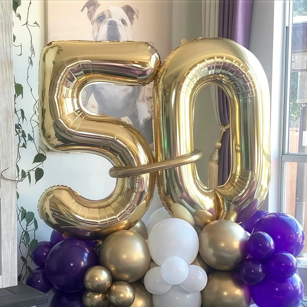 Luftballons mit großer Zahl, Champagnergold, 40 Zoll, hellgoldene Folie, Helium, Zahl 3.0, Ballon für Geburtstagsfeier, Jubiläumsdekoration – Detail 9