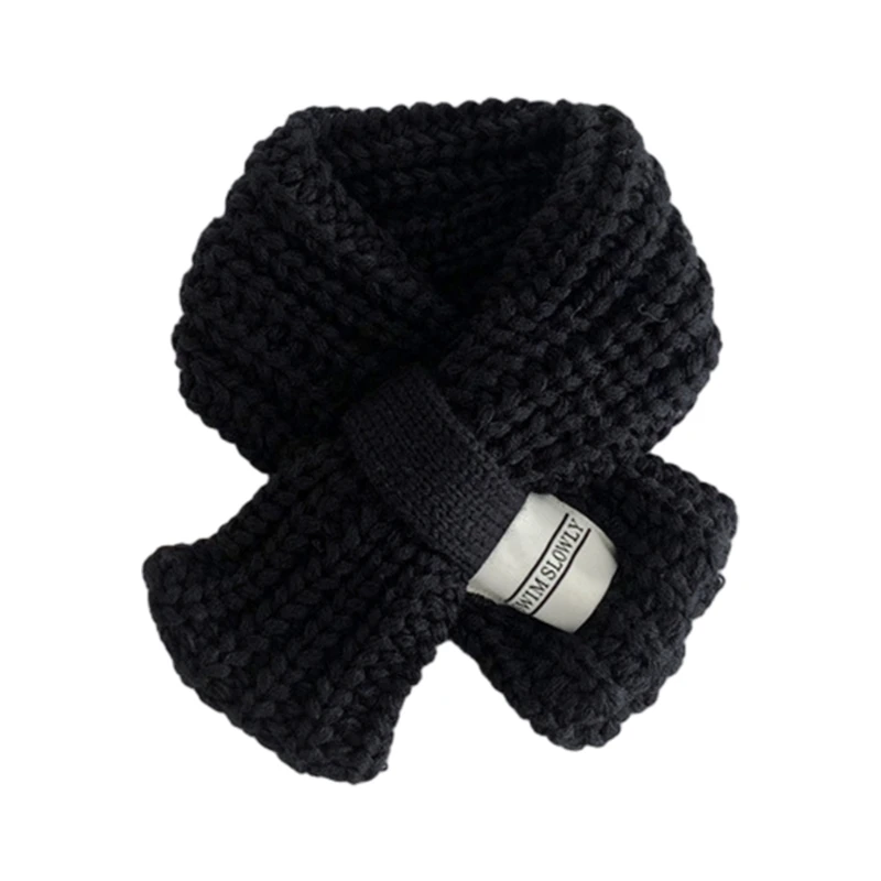 Soft and Warm Kids Scarf Knitted Neck Warmer Cosy Neckerchief Breathable Long Muffler New Year Gift for 3-12T Boys Girls