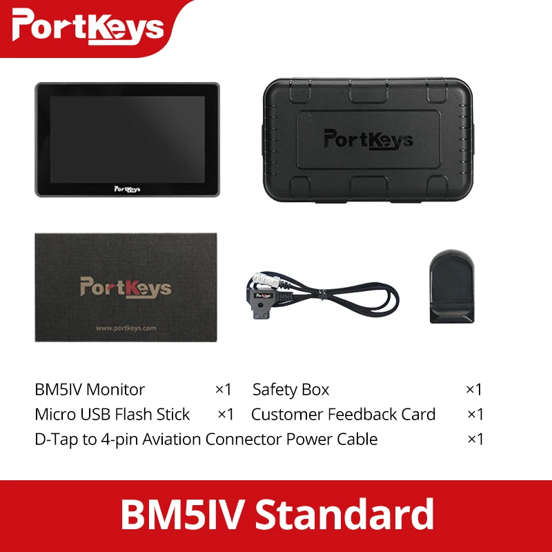 Portkeys BM5 IV 5.5 inç Kamera Alan Monitörü 3D LUT Ekran 1920x1080p Çift Ekran Monitörü 4K HDMI-USBC Kamera Canlı Yayın için