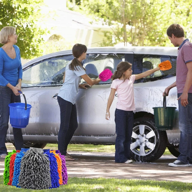 Guanto Lavaggio Auto Double Face - Microfibra E Ciniglia, Polsino Elastico, Blu - Foto 10