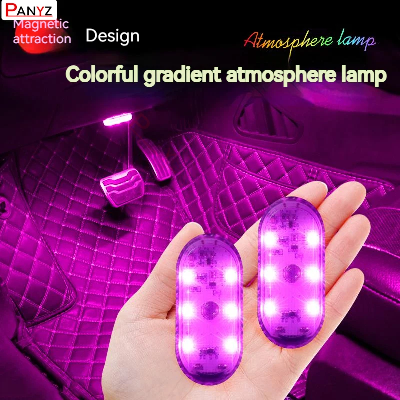 New Car Flexible LED Lightin LED Light Wireless Touch Lights With Magnet USB Rechargeable For Door Foot Trunk Car Interior Light led car lights,car interior lamp,led interior lights,led car decoration lamp,car ambient lights,led lights