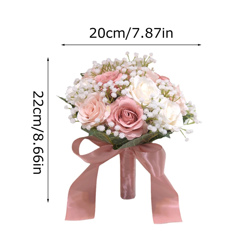 Wedding Bouquets Wedding Flower Decoration Bridal Bridesmaid Holding Flowers Bouquet Artificial Silk Rose Flower Bouquet Bride Wedding Marriage Party Accessories