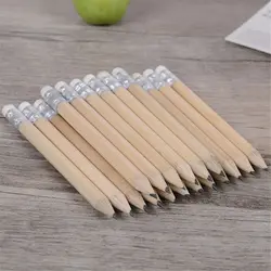 10pcs HB Wood Pencils Mini Simple with Eraser Log Pencil Short Painting Drawing Stationery Office School Supplies 