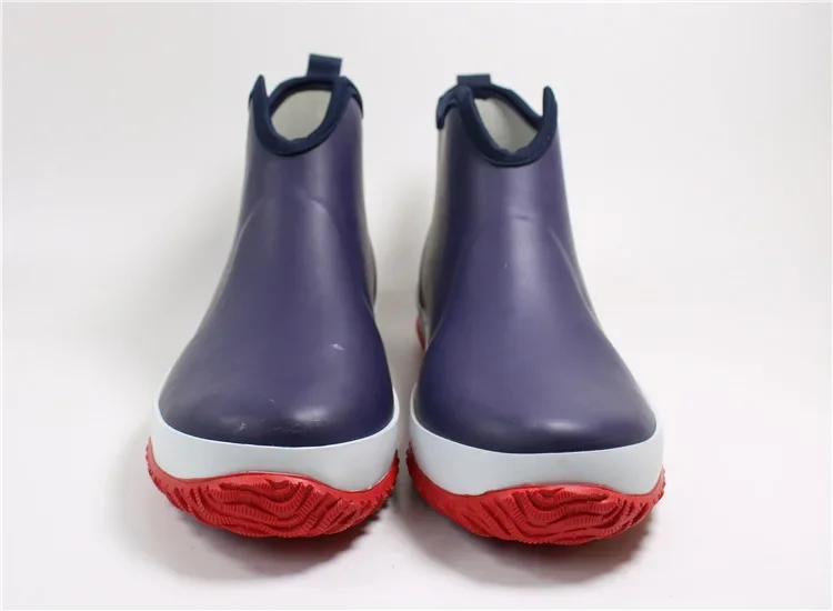 Men's Slip-on Rain Boots Waterproof Rubber Ankle Boots Outdoor Casual Fishing Boots Students Rain Shoes Male Platform Booties