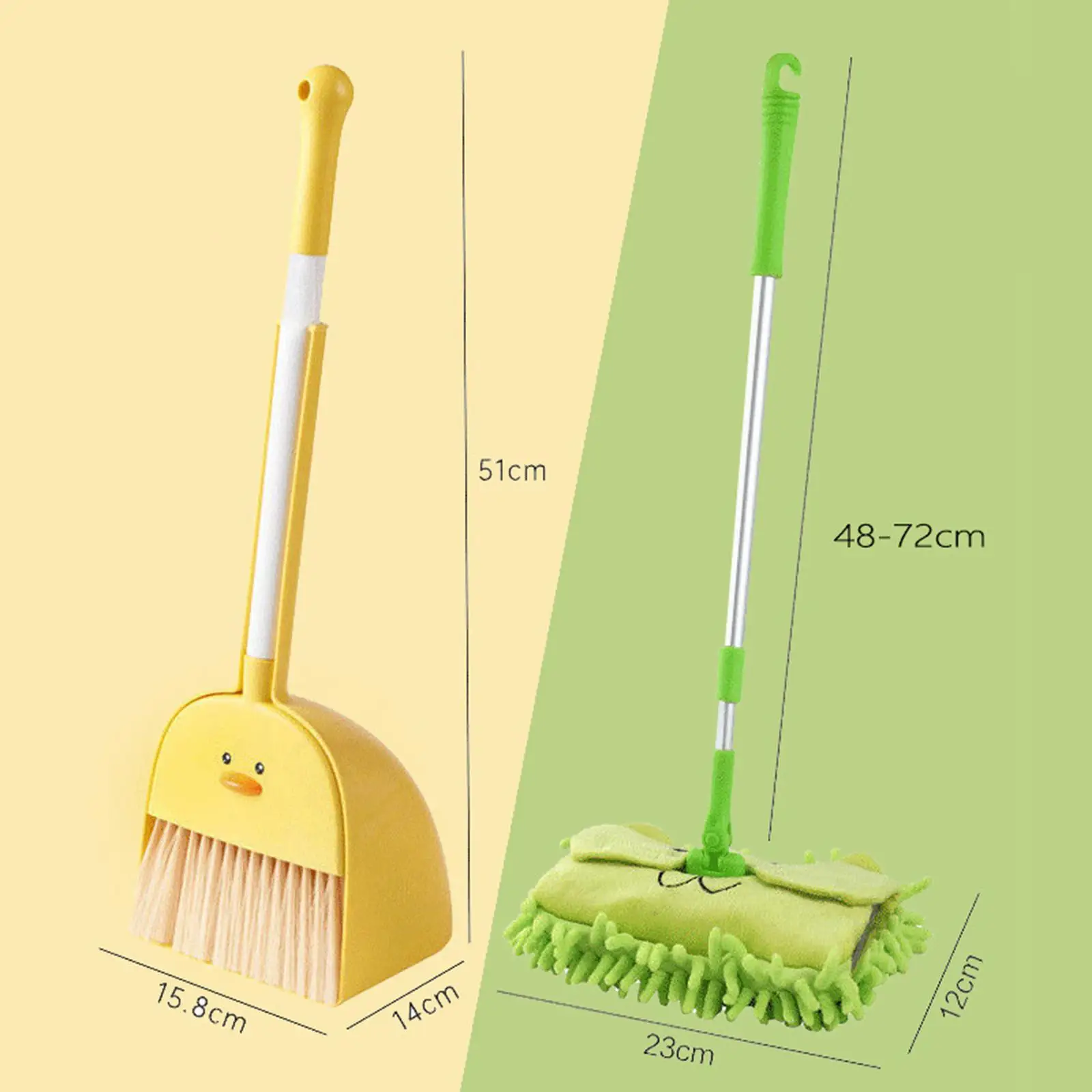Mini Broom with Dustpan Mop for Kids Cartoon Holiday Gifts Kids Cleaning Toy Set 6