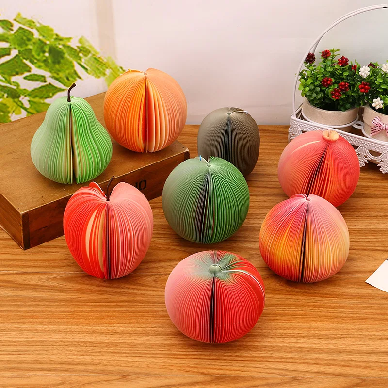 5pcs Cute Fruit Shape Tabs Sticky Notes Memo Pad Student Stationery 1pcs has 120 sheets Office Decoration Note Pad Children