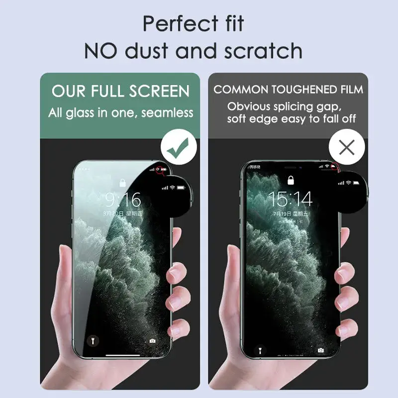500D Full Cover Tempered Glass Screen Protector For iPhone 13 12 11 14 15 Pro Max 14 15 PLUS Glass Film 4PCS tempered glass screen protector