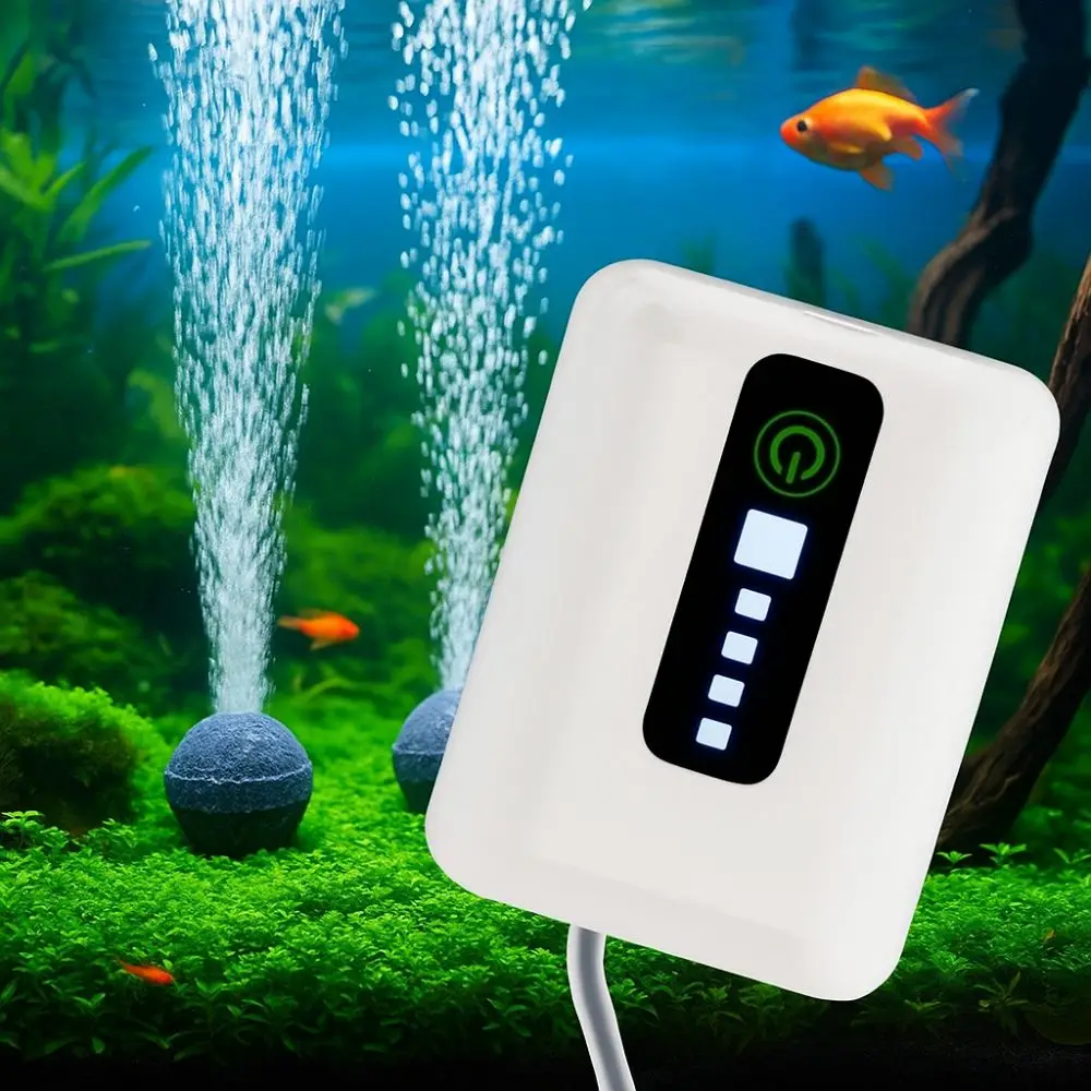 70H/40H Aquarium Oxygen Pump Waterproof Ultra Silent USB Oxygen Pump USB Charging Dual-Purpose Fishing Oxygen Pump