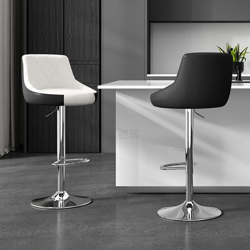 

Island Nordic Reception Bar Chair High Banquet Luxury Kitchen Counter Stools Backrest Swivel Modern Cadeiras Furniture XR50BY