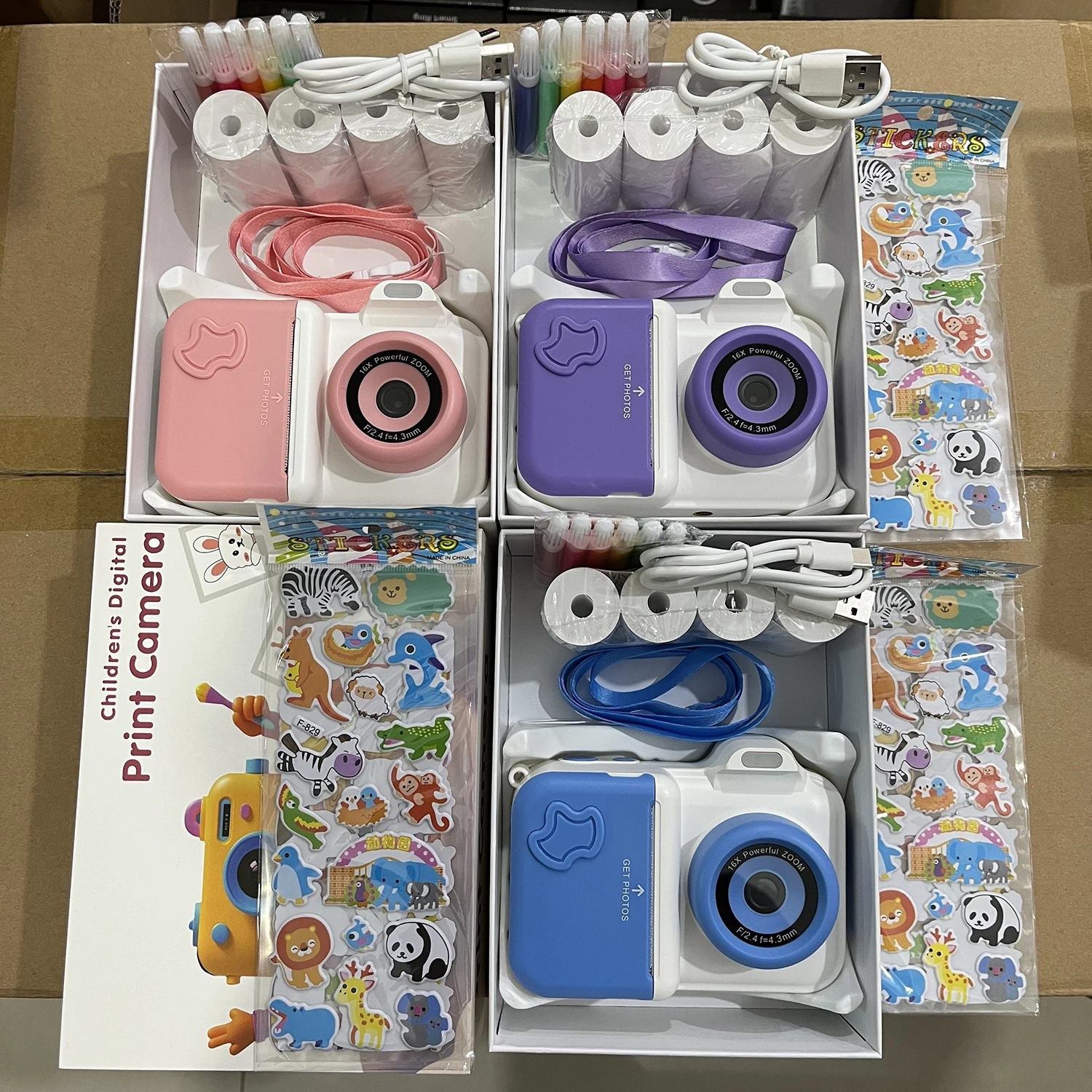 Instant Print Camera For Children Photo Video Camera Toys Thermal Print Camera Digital Camera With Sticker Color Pen 32g Tf Card, Alina Gadgets