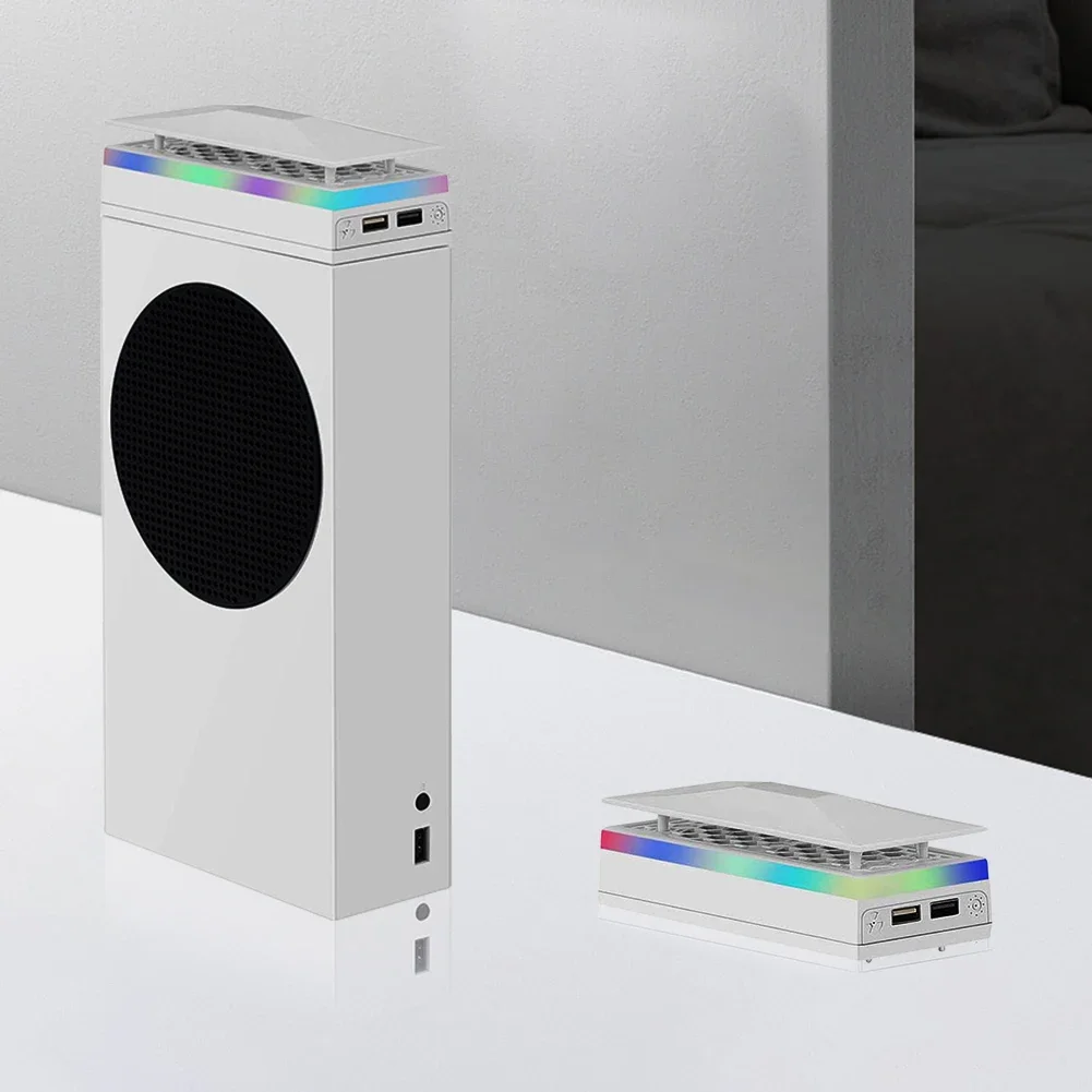 Xbox 시리즈 S 콘솔용 냉각 선풍기 베이스, 수직 라디에이터 도크 게임 패드 충전 스탠드, 게임 호스트 스토리지 거치대 게임 액세서리