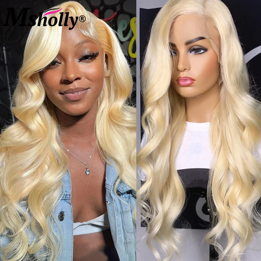 

613 Honey Blonde Body Wave Human Hair Wigs 13X4 HD Transparent Lace Front Cosplay Wigs Pre Plucked Brazilian Remy Hair For Women