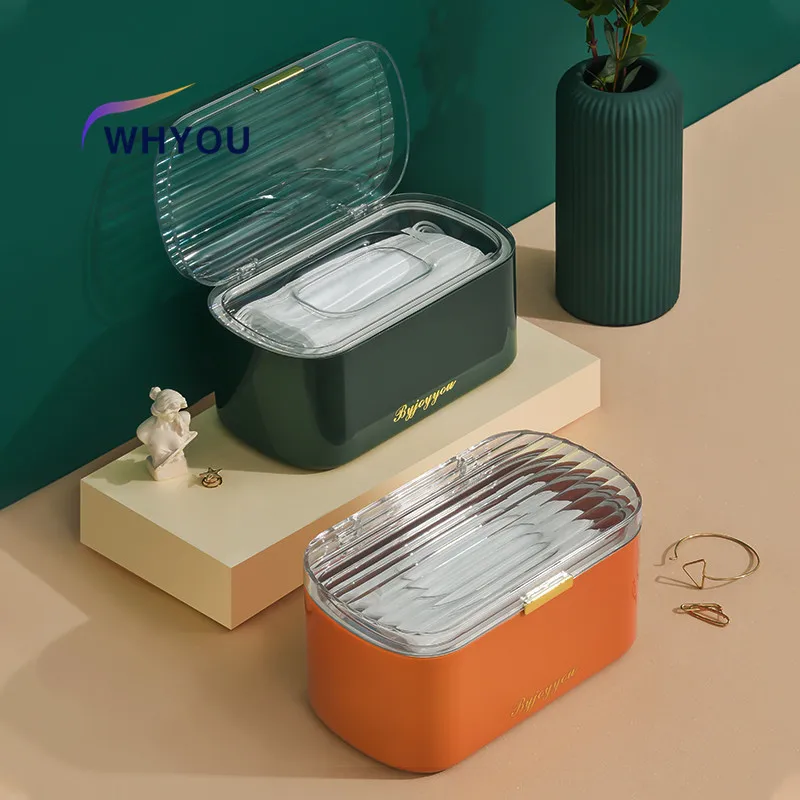 

WHYOU Fashion Mask Storage Box Household Living Room Tissue Box Modern Simple Wipes Storage with Spring