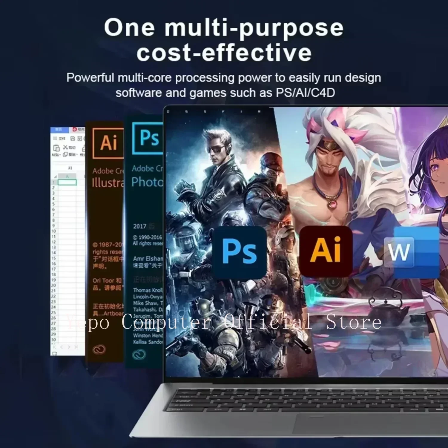 Notebook Laptop Yepo Intel Core i7 Windows 11 Pro 15.6
