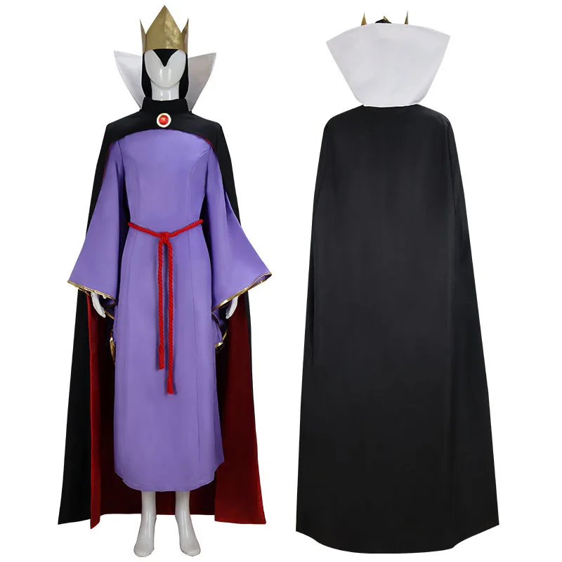 Costume Halloween Haunted House Adjustable Corset Evil Queen Cos Full Set Velvet Plush Cape Witch Sorceress Villain
