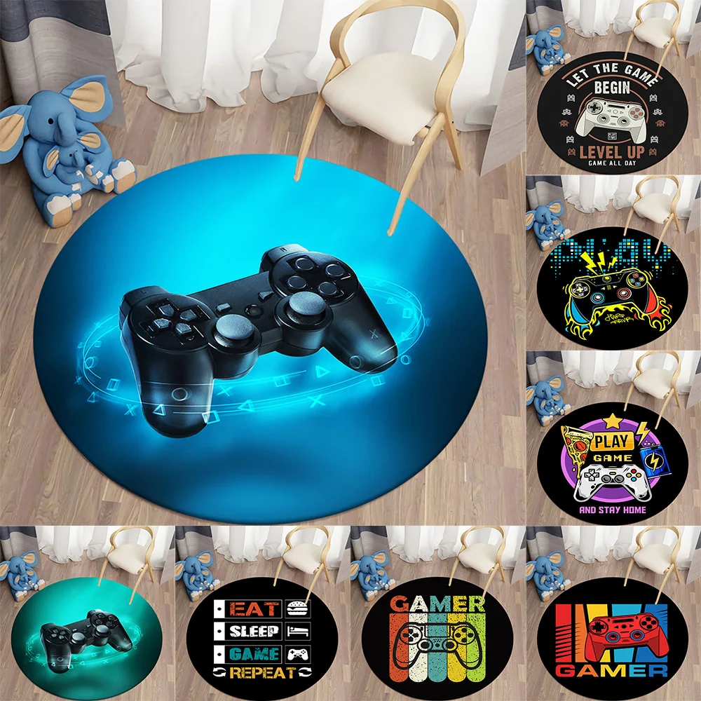 

Living Room Gamepad Round Doormat Home Design Gamer Gaming Indoor Bedroom Living Room Floor Mat Non-Slip Welcome Entrance Carpet