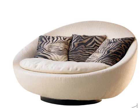 

Creative Circular Arc Rotating Armchair Light Luxury Small Apartment Living Room Balcony Bedroom Lazy Sofa