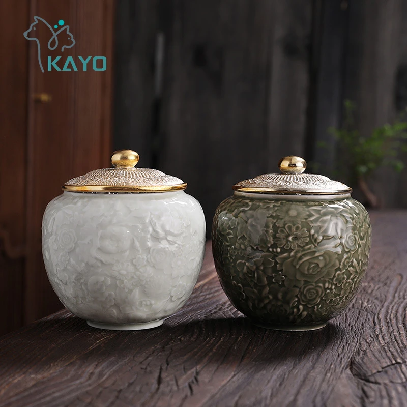 Cremation Urns for Human Ashes Pet Cat dog rabbit Place Funeral Small Animal Ceramic Urn coffin box keepsake