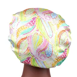 Newly Women's Satin Solid Sleeping Hat Night Sleep Cap Hair Care Bonnet Nightcap for Women Air Conditioning Cap Chemotherapy Hat