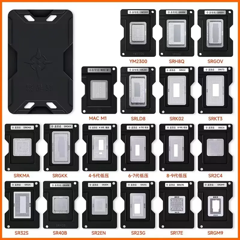 Xinzhizao Mac Cpu Bga Reballing Stencil Kit Per Macbook 2010-Air Pro Piastra Di Posizionamento Magnetica Universale Tavolo Per Impianti In Rete Stagna