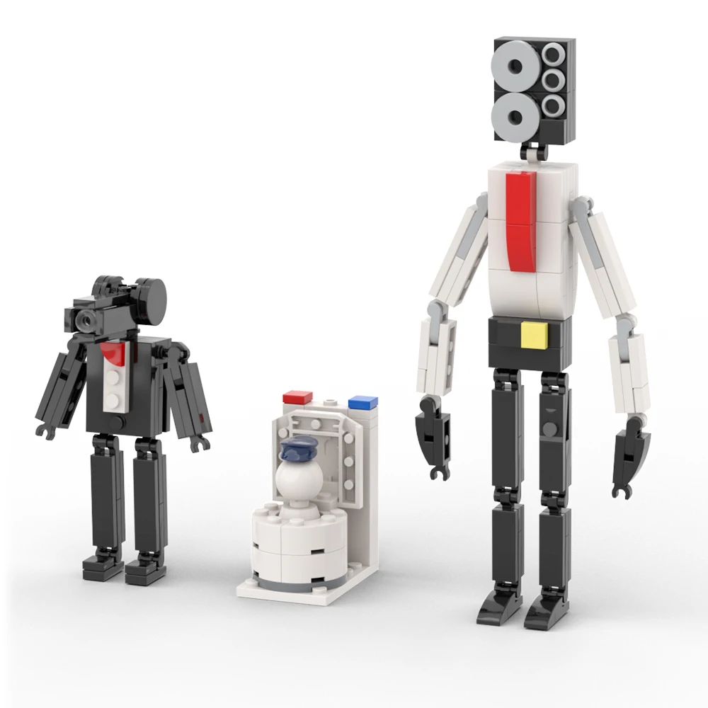 Moc Animation Woffesr Man And Camera Man Bricksheadzs Building Block Set Skibidied Toilet War Action Personaggi Brick Kid Toy