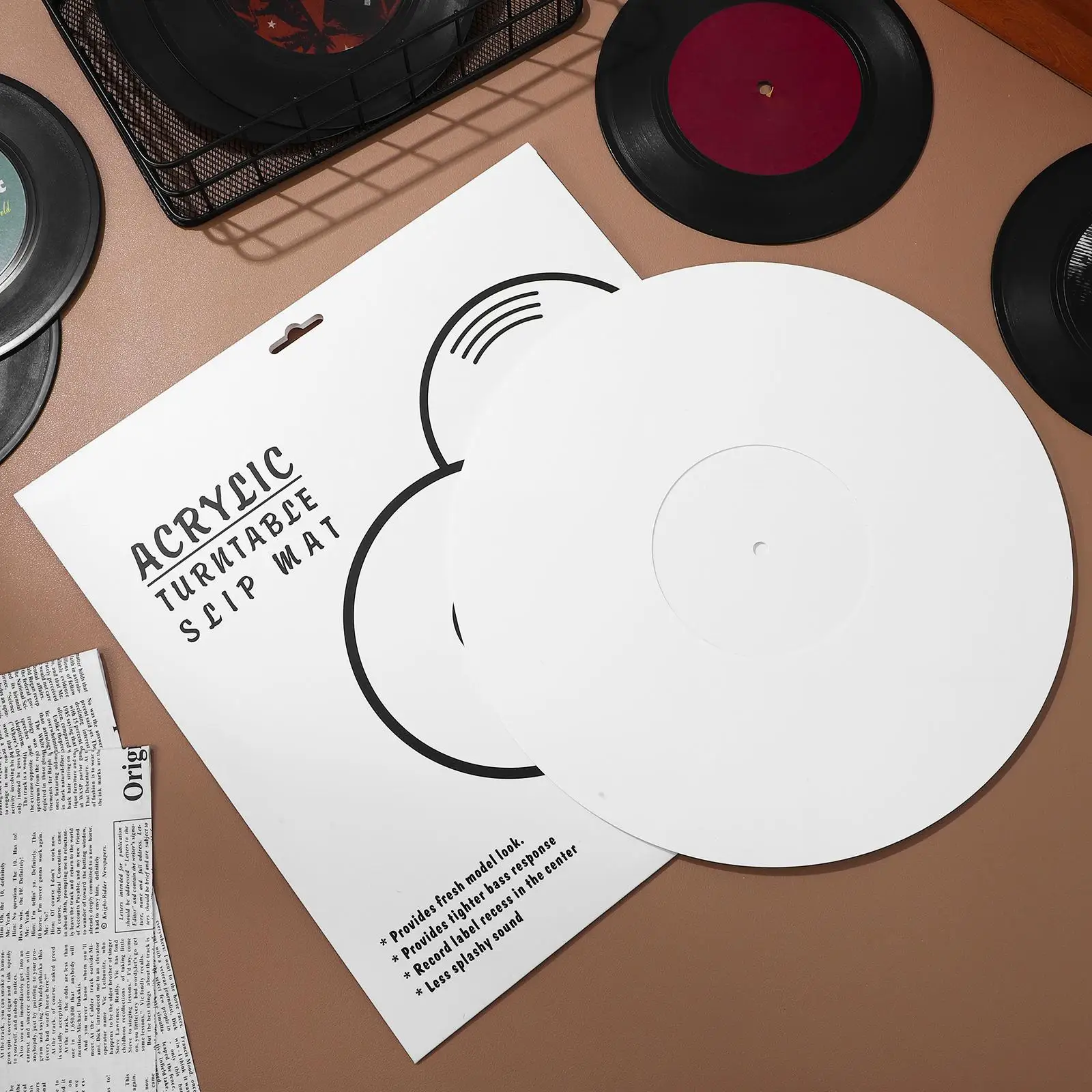 12 Inch White Acrylic Record Mat Vinyl Player Recorder Protective Turntable Slipmat Accessories Pad