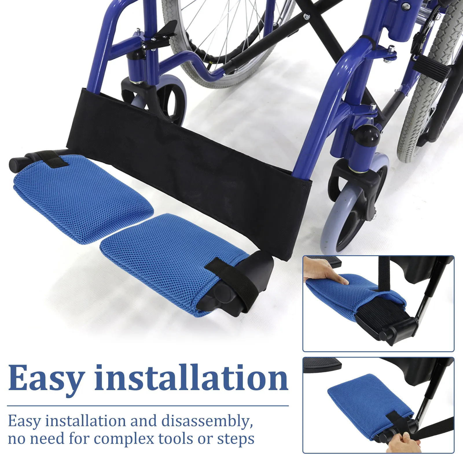 2Pcs Wheelchair Footrest Pads Non Slip Footplate Protector Pad Soft Breathable Leg Rest Cushion Foot Protection Pads for Elderly