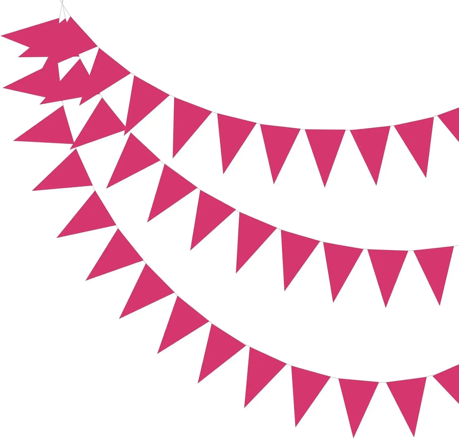 Vibrant Purple Triangle Bunting - Waterproof Pennant Flags Garland, 33ft/10m Durable Party Decoration