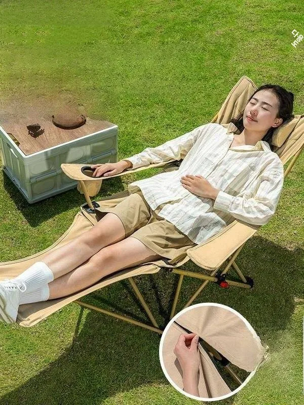 야외 휴대용 접이식 의자 캠핑 낚시 피크닉 해변 슬립오버 의자 경량 여행용 가구 리클라이닝 시트