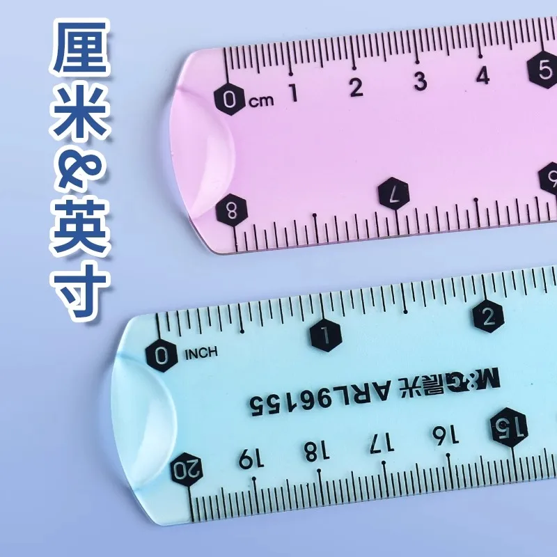Transparent Soft Ruler 15/20/30 cm Folding Straight Ruler For Primary School Students M&G
