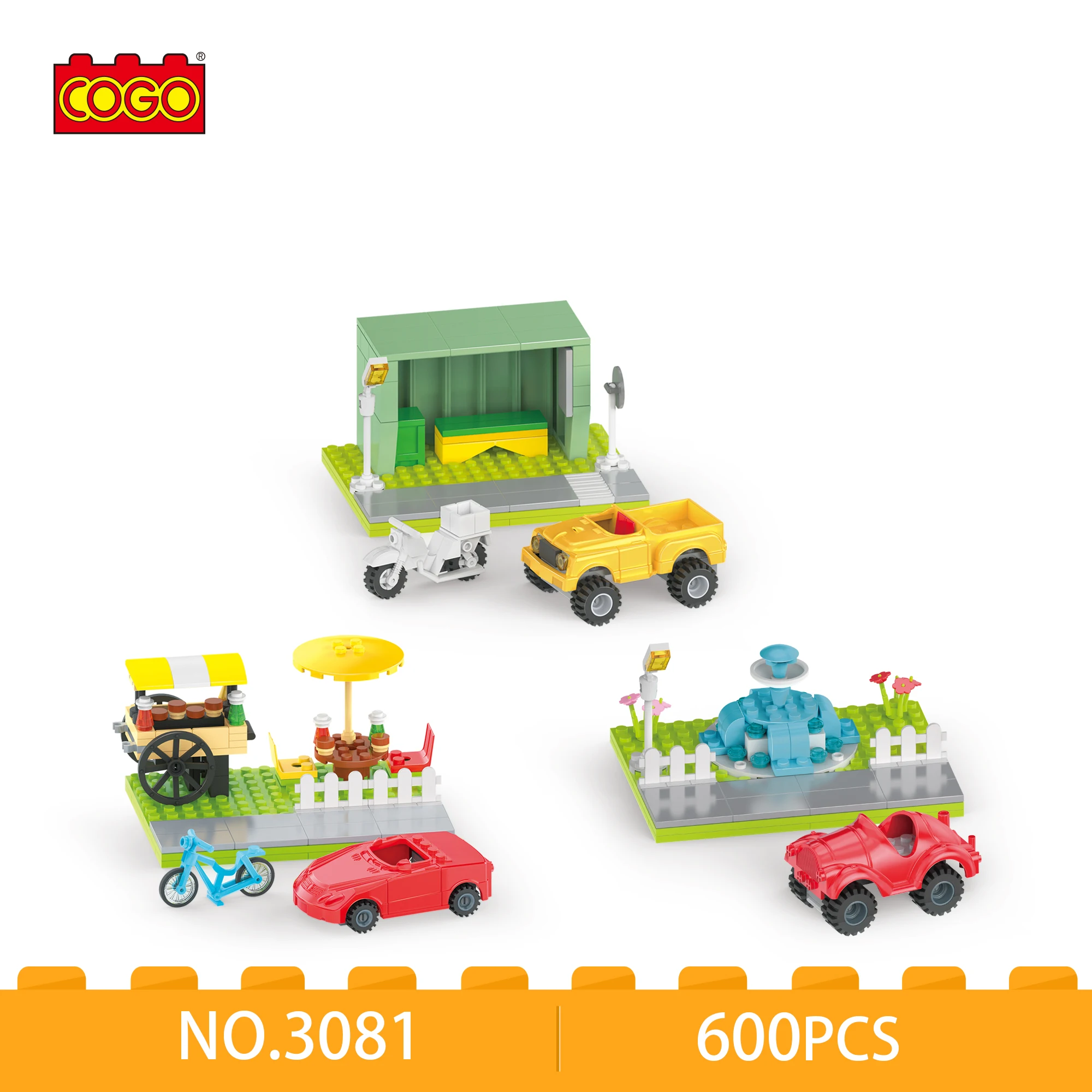 COGO Toys 600 Pcs Street View Set Building Blocks, DIY Educational