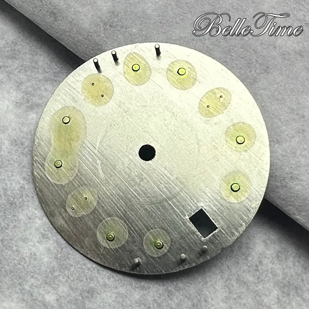 Silver/Gold/Black/Blue/Grey Luminous Date Window Watch Dial, 28.5mm,